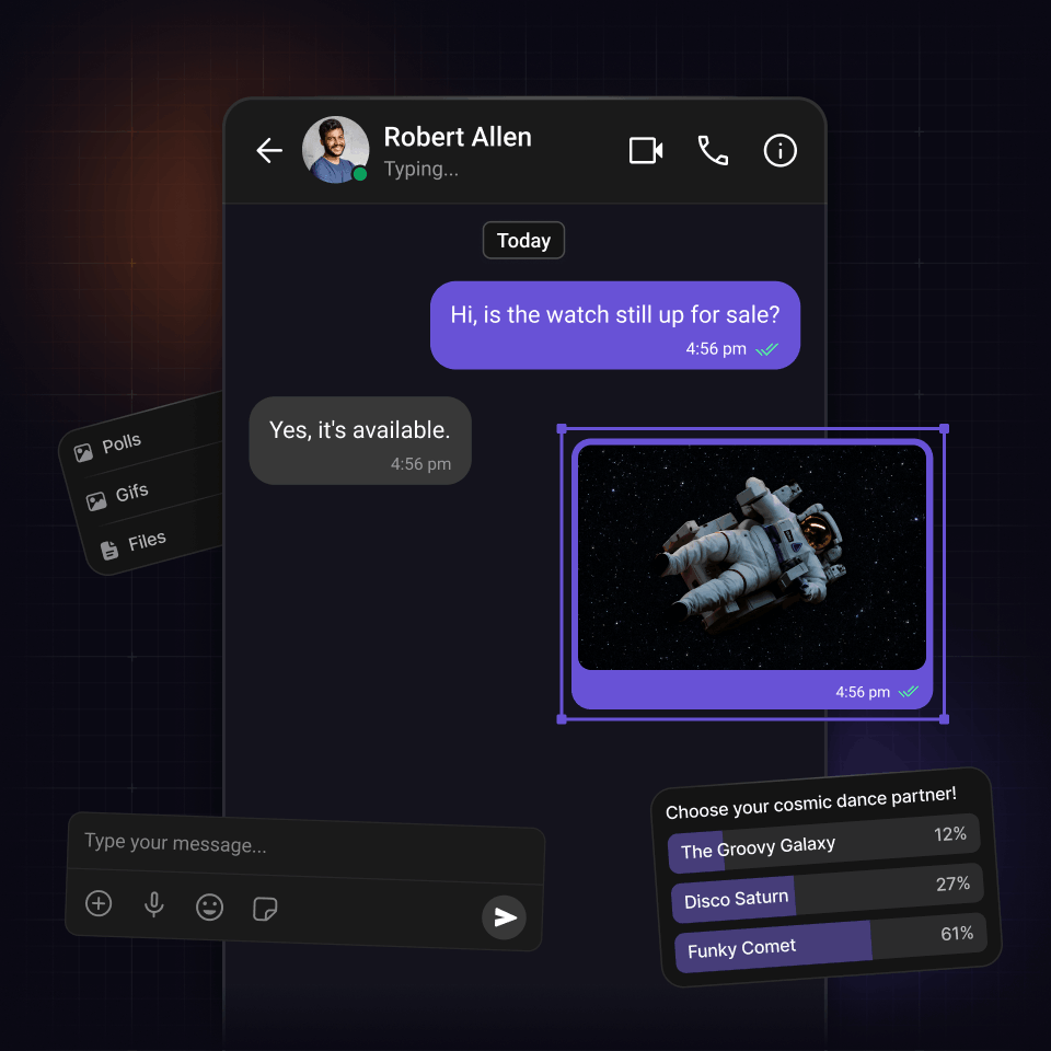 Chat interface built using the flutter chat ui kit