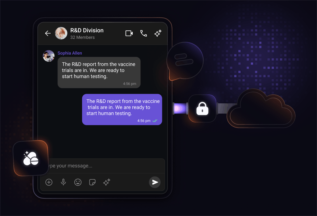 Secure research messaging
