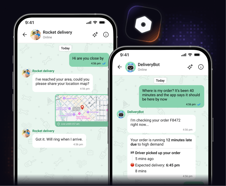 Chat calling and AI agents for on-demand services